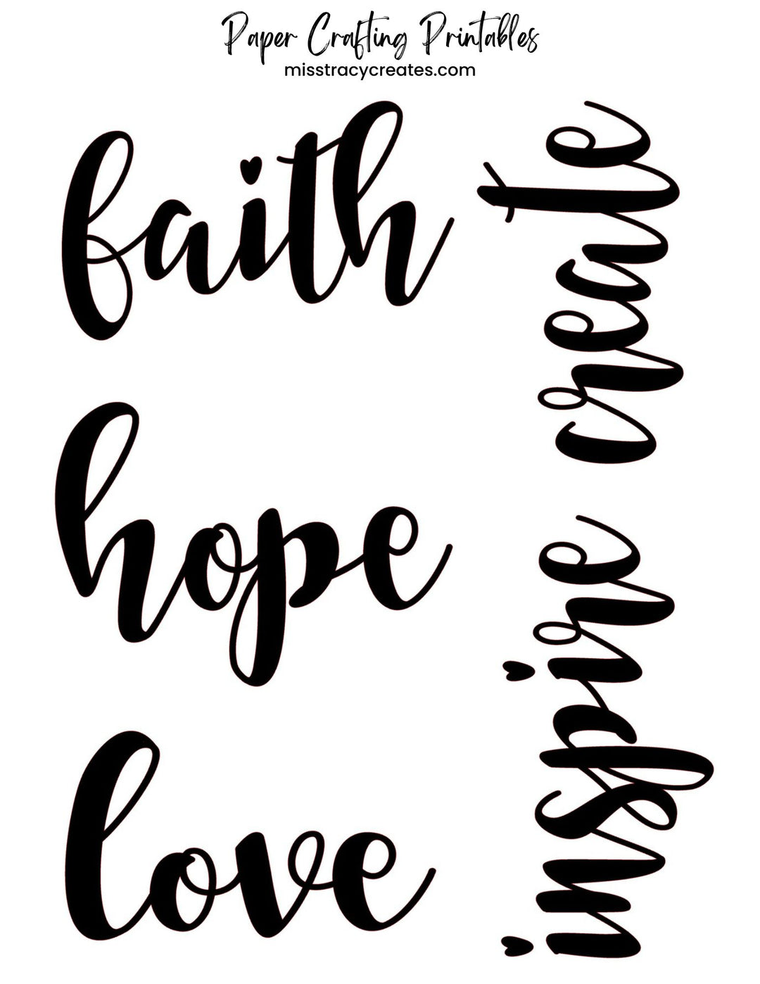 Sayings and Words - Faith1 - Paper Crafting Printable