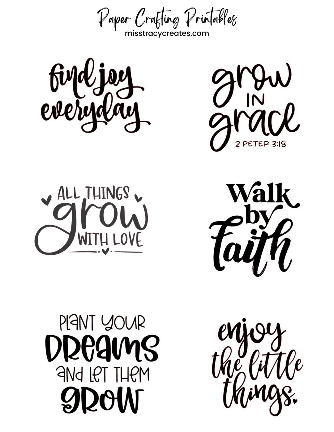 Sayings and Words - Faith2- Paper Crafting Printable