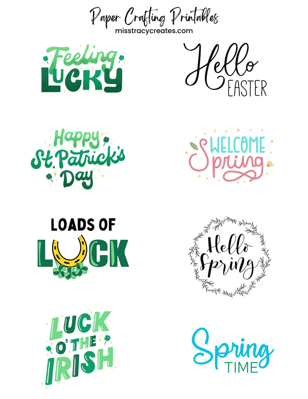 Sayings and Words - Spring4 - Paper Crafting Printable – Miss Tracy Creates