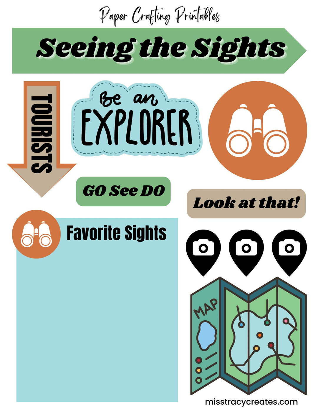 Seeing the Sights1 - Paper Crafting Printable