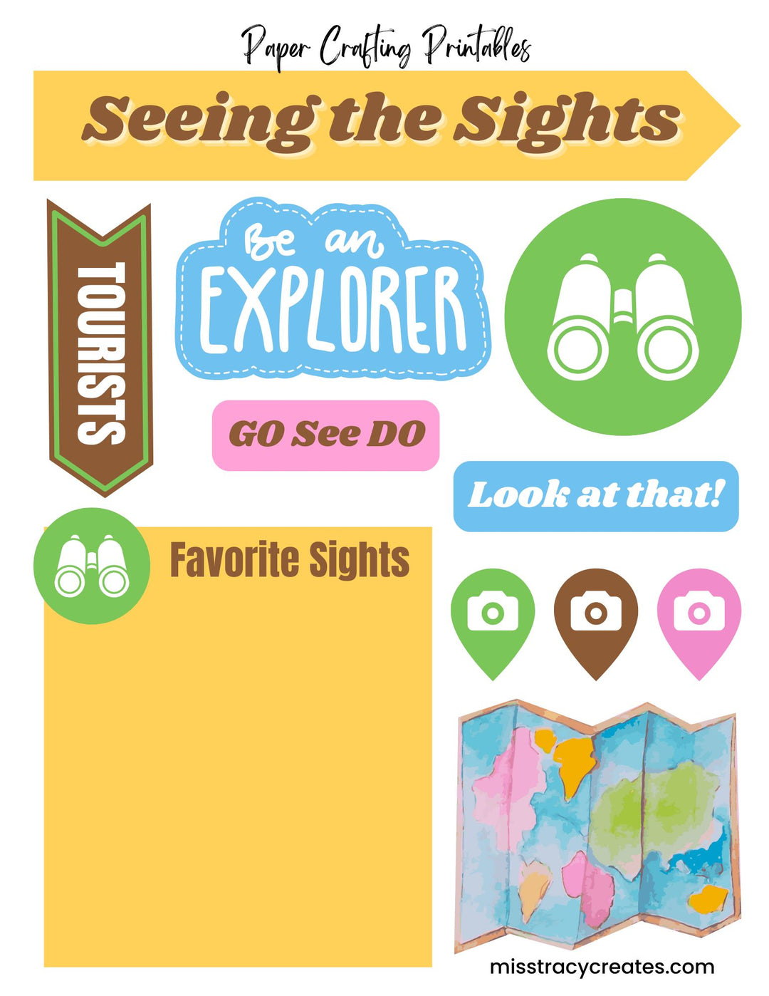 Seeing the Sights2 - Paper Crafting Printable