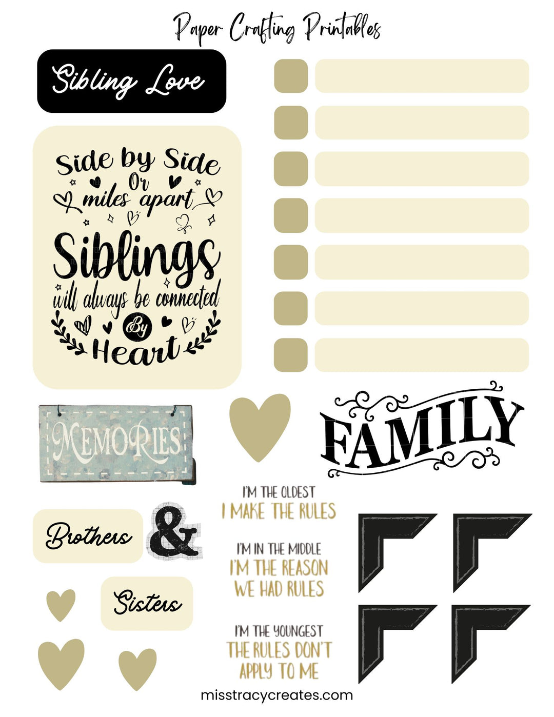Siblings2 - Paper Crafting Printable