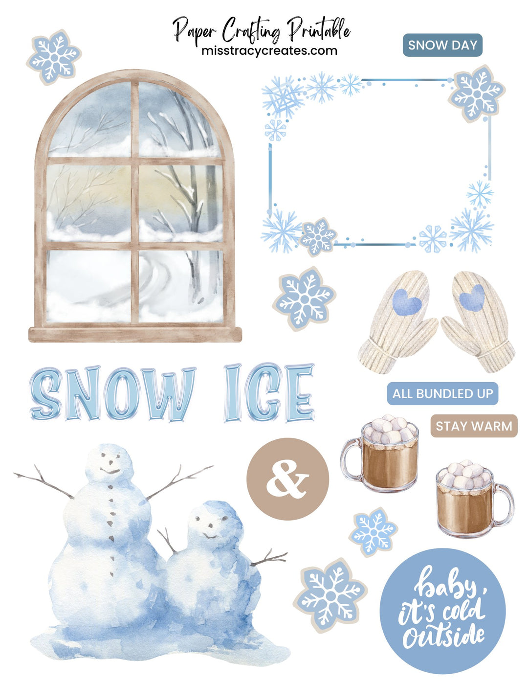 Snow and Ice - Paper Crafting Printable