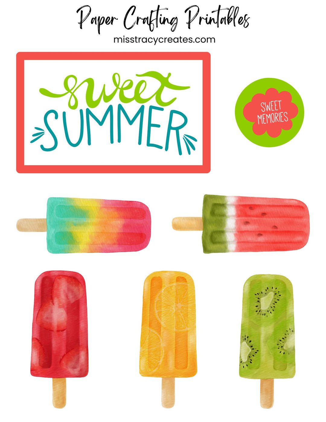 Sweet Summer - Paper Crafting Printable