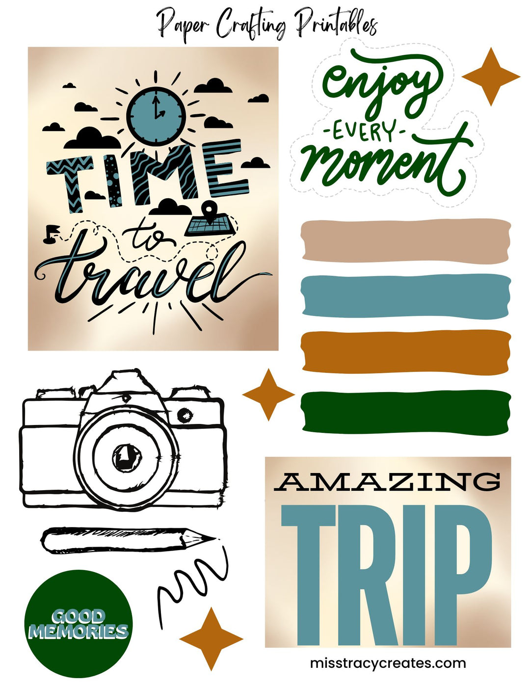 Time to Travel1 - Paper Crafting Printable