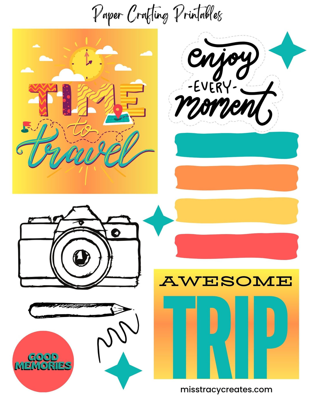 Time to Travel2 - Paper Crafting Printable