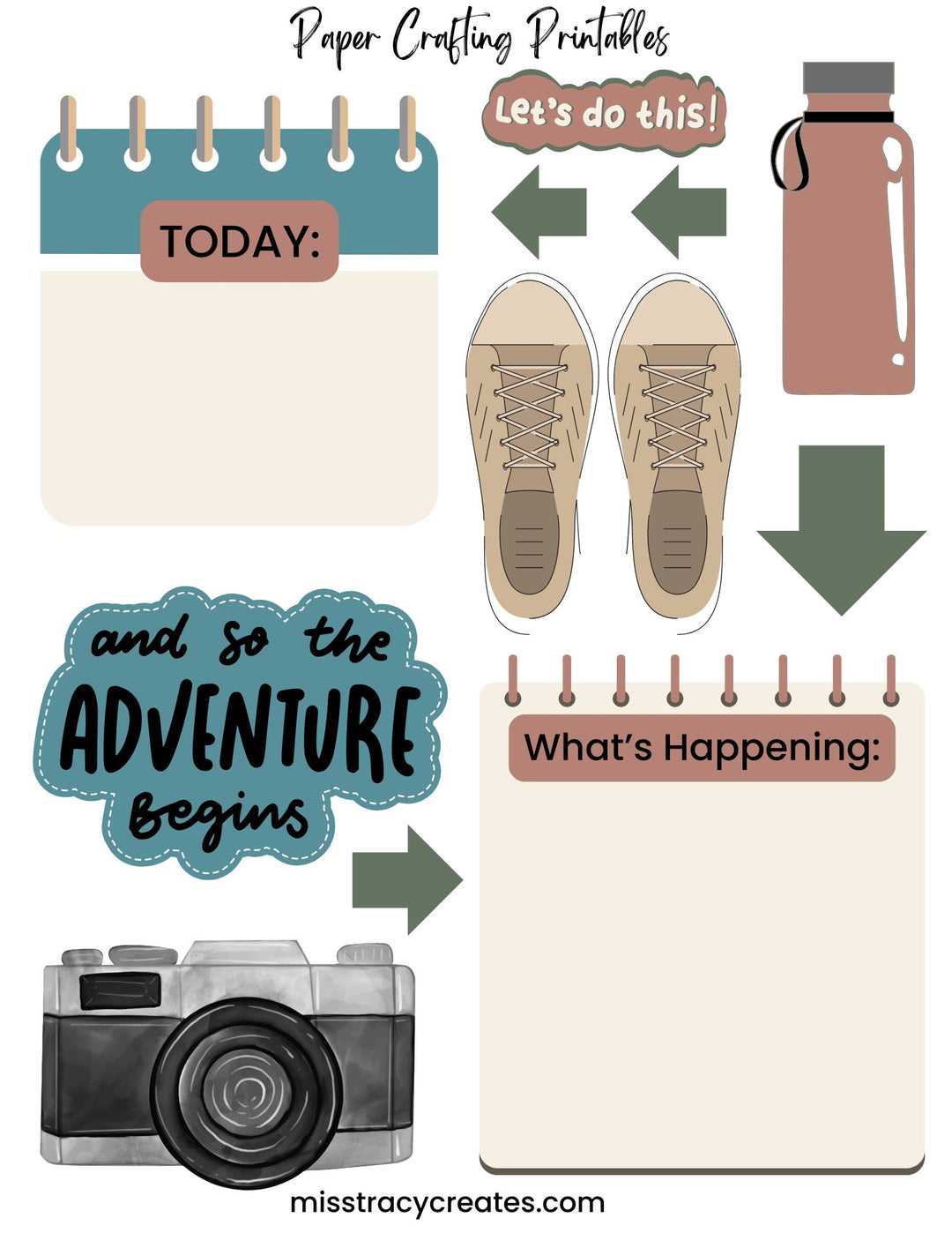 Today's Adventure1 - Paper Crafting Printable