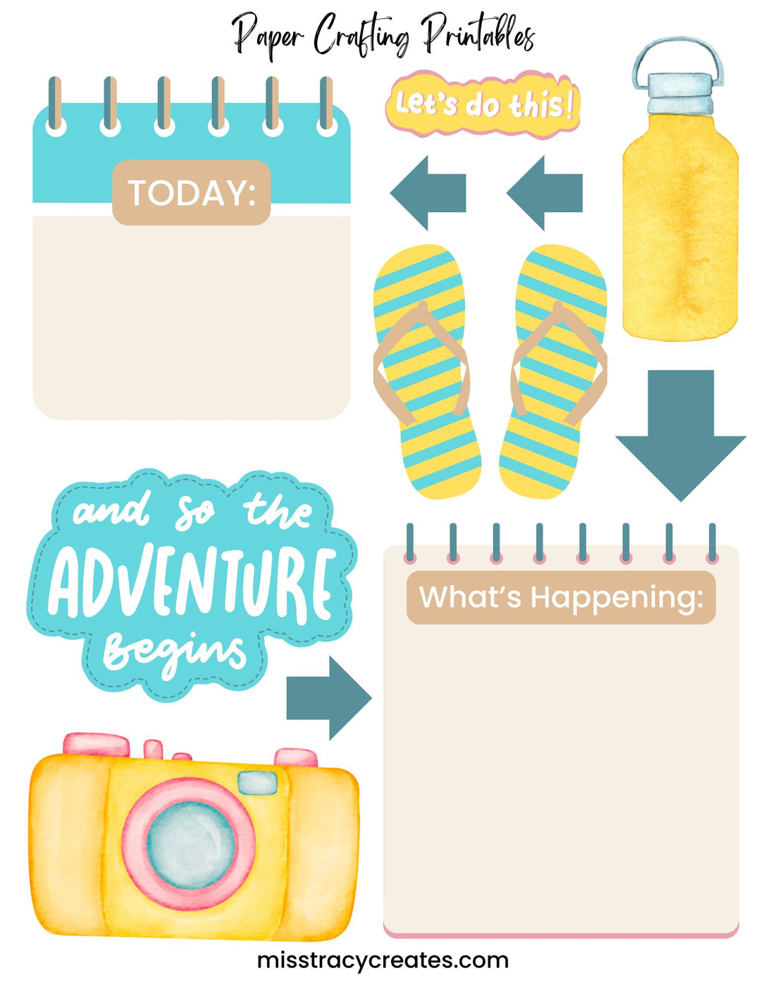 Today's Adventure2 - Paper Crafting Printable