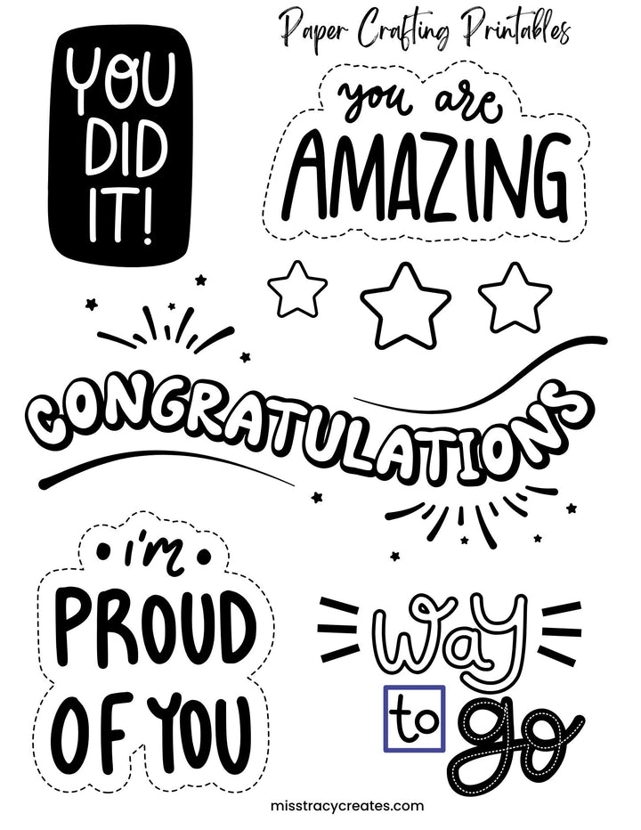 You Did It! - Paper Crafting Printable