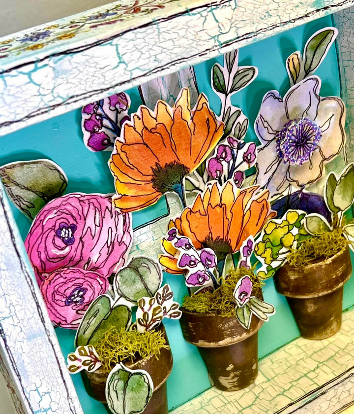 Spring Window Box - 3D Napkin Art Kit