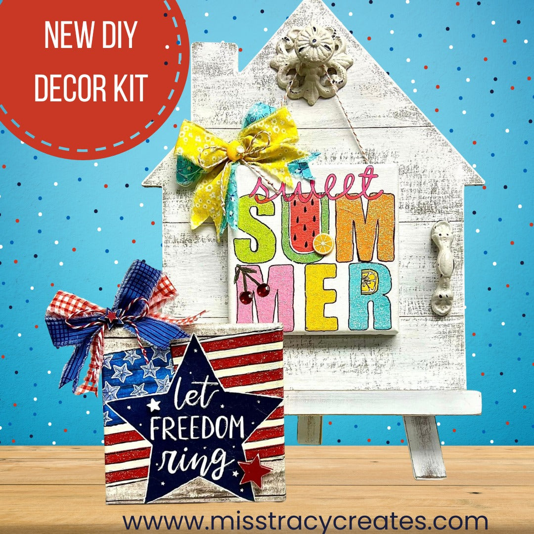 Welcome Home: Seasonal Canvas Display DIY Decor Kit  - Patriotic Summer