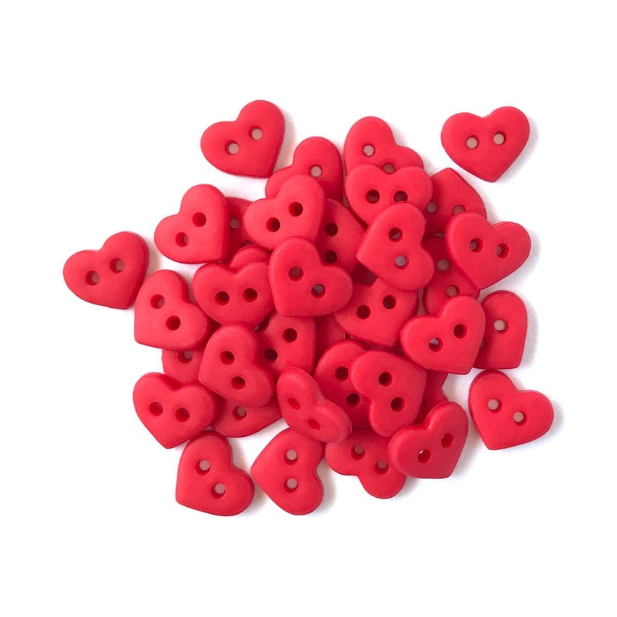 Buttons Galore - TINY Red Heart Buttons