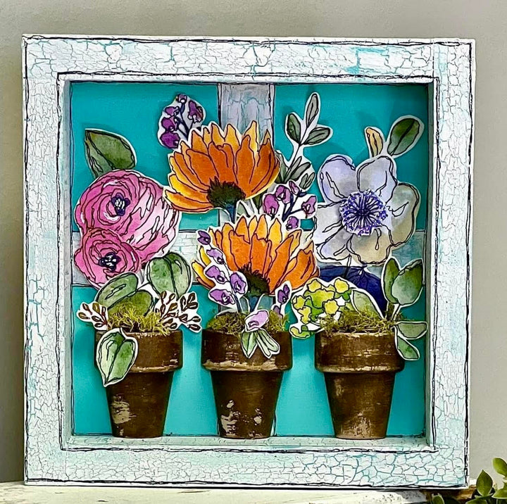 Spring Window Box 3D Napkin Art : Online Technique Workshop
