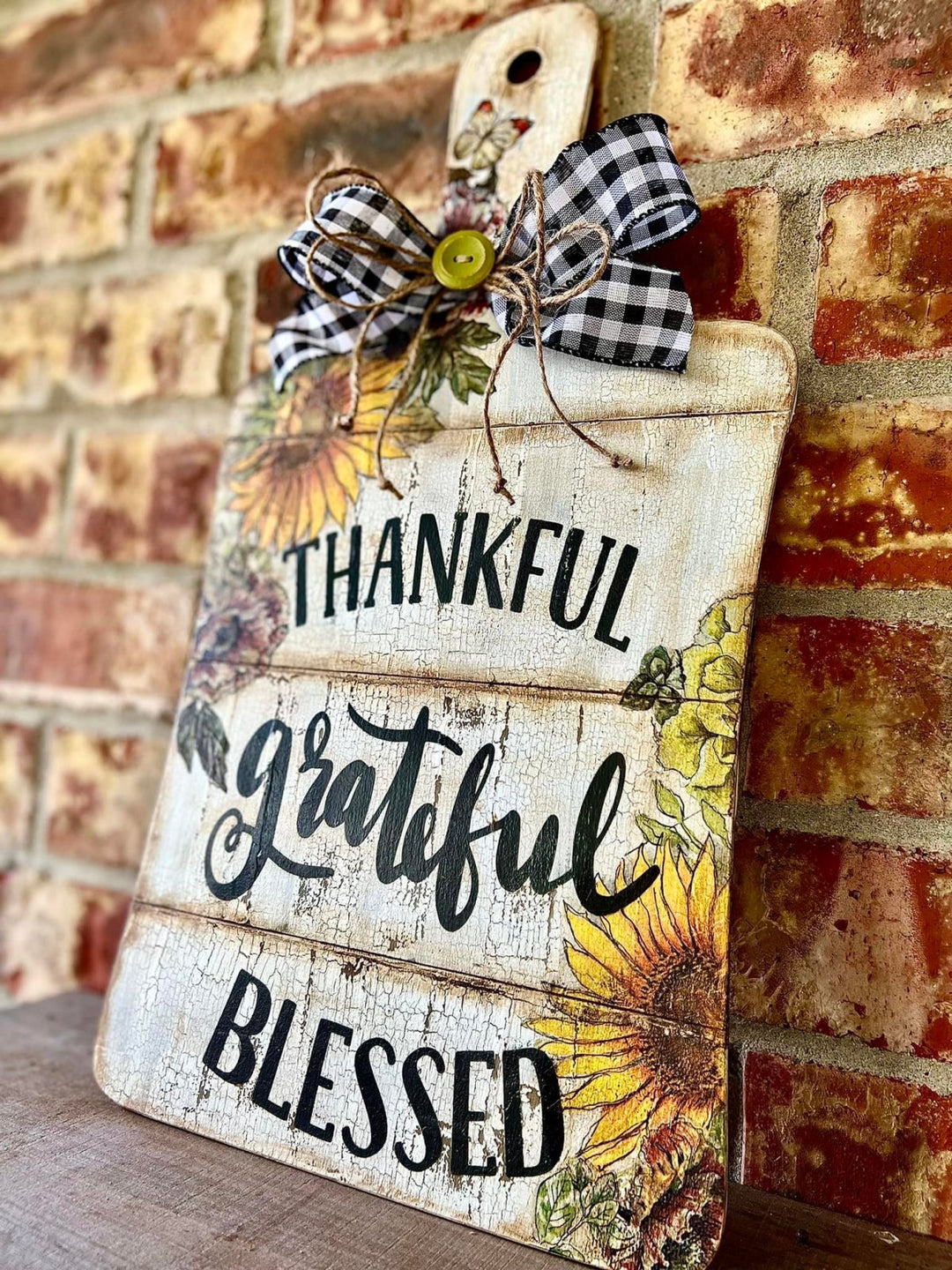 "Thankful Grateful Blessed" Cutting Board Pallet Sign SupplyKit