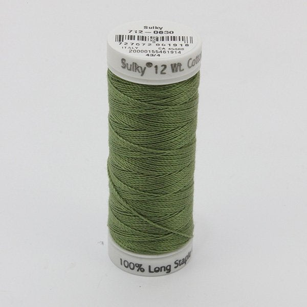 Sulky 12 Wt. Cotton Petites - Moss Green - 50 yd. Spool #712-0630
