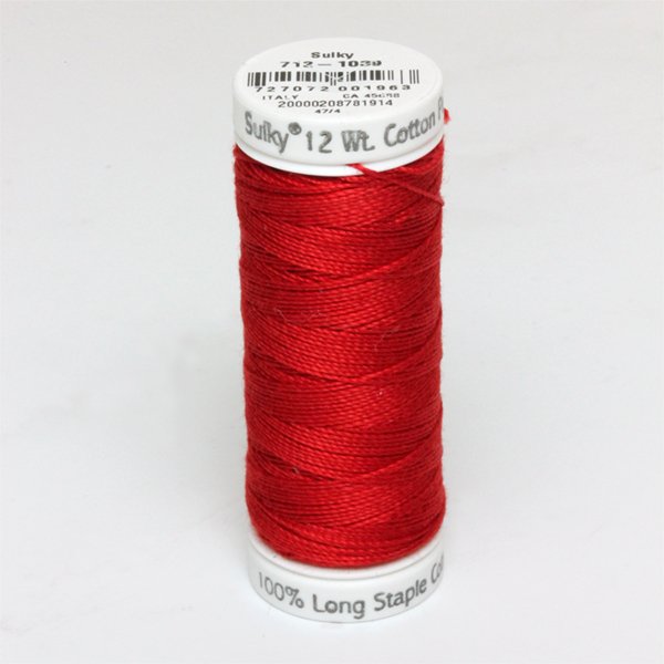 Sulky 12 Wt. Cotton Petites -  True Red- 50 yd. Spool #712-1039