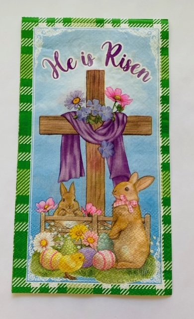 Exclusive Napkins for The Napkin Club Members - March 2023 Faith "He is Risen"